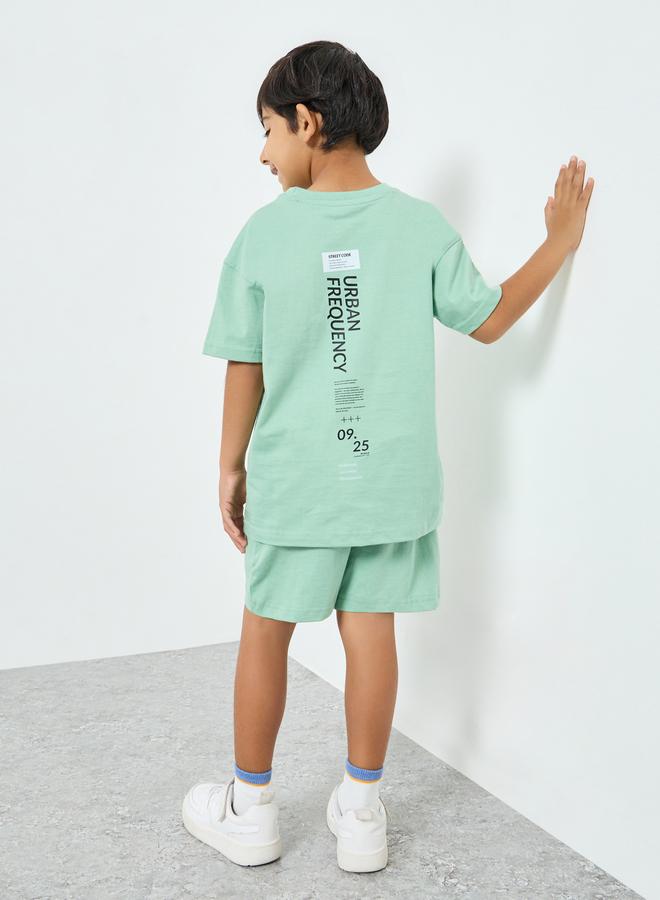 Styli Boy Green Graphic T-Shirt and Shorts Set - Image 5